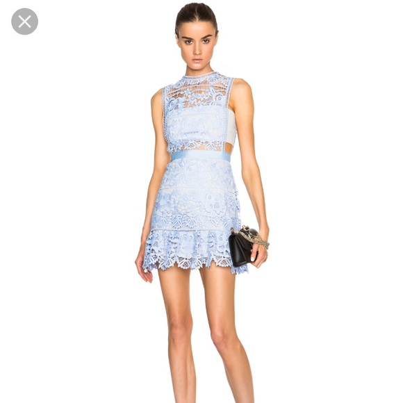 Self-Portrait Dresses & Skirts - Self Portrait Lace Peplum Mini Dress US 6